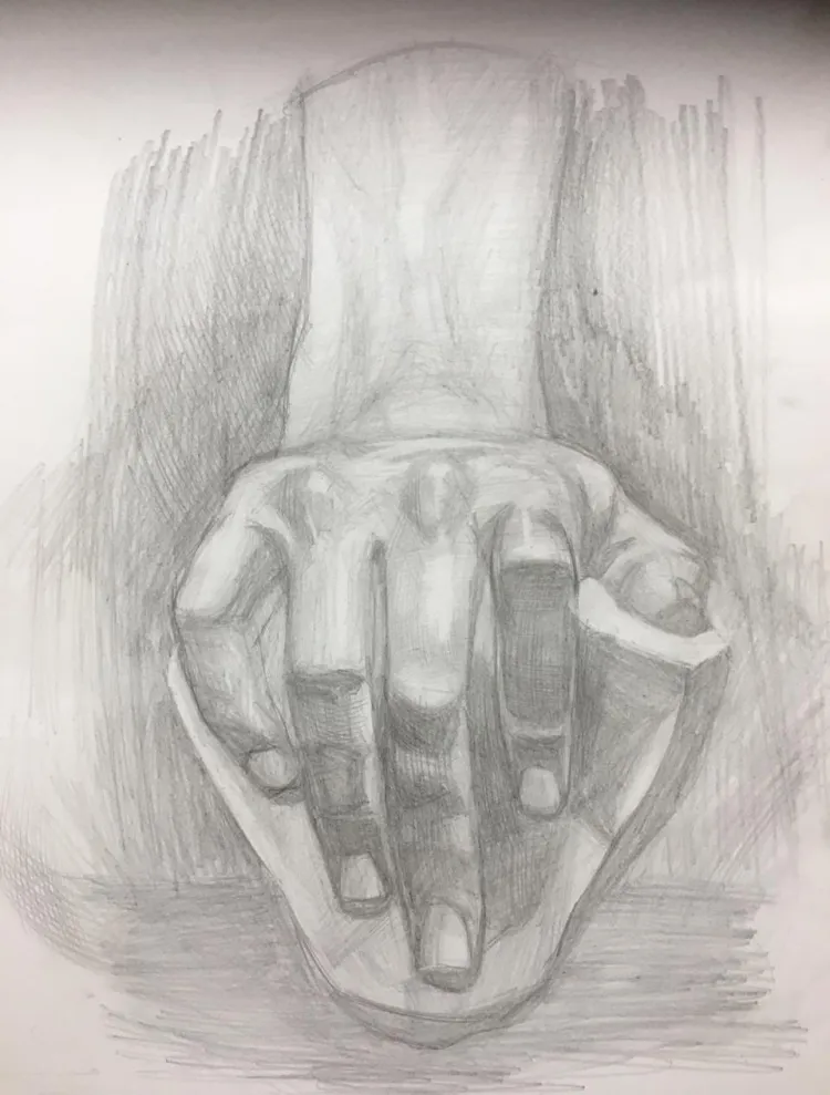 Гипсовая рука Давида рисунок