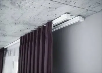 Как повесить карниз на потолок из бетона?