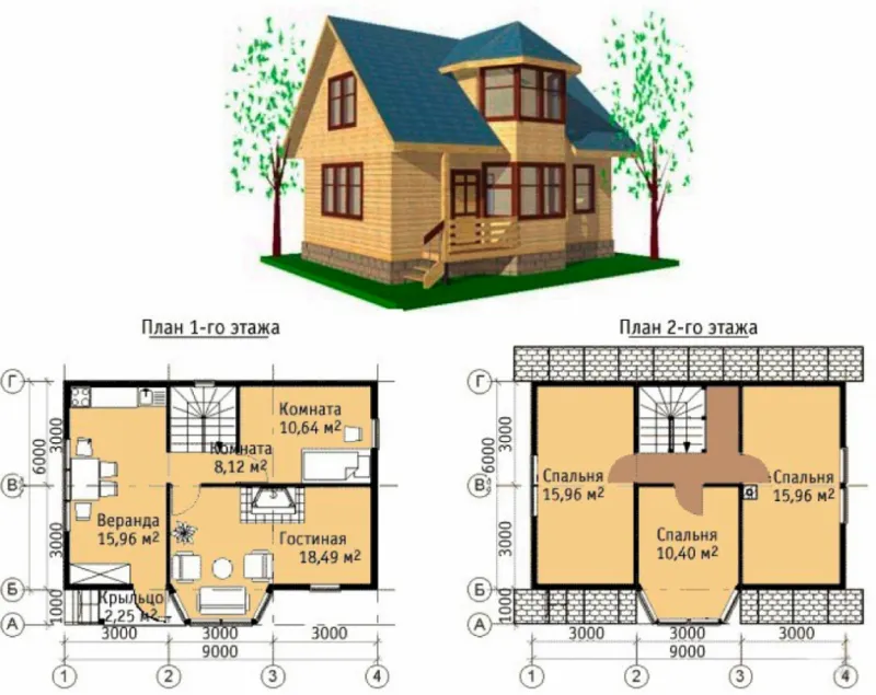 Планы домов двухэтажных