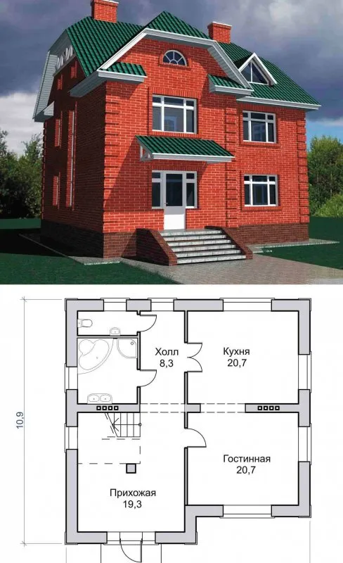Планировка маленького двухэтажного дома