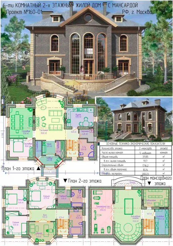 Планы домов двухэтажных