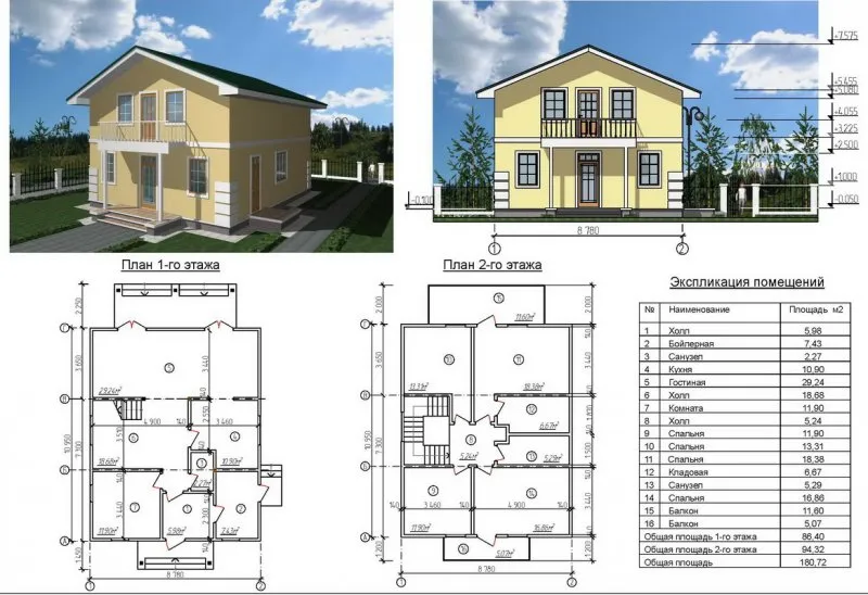 Планировки двухэтажных домов 10х10