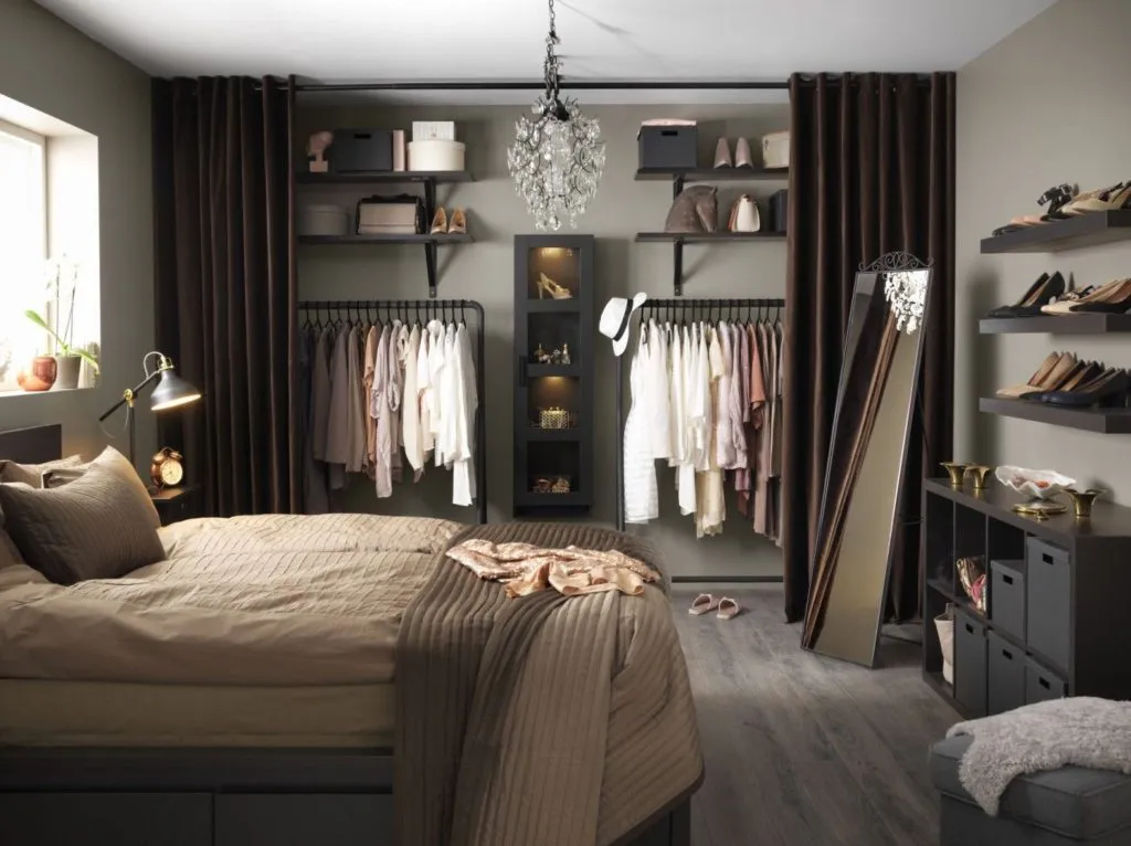 дизайн спальни с гардеробной