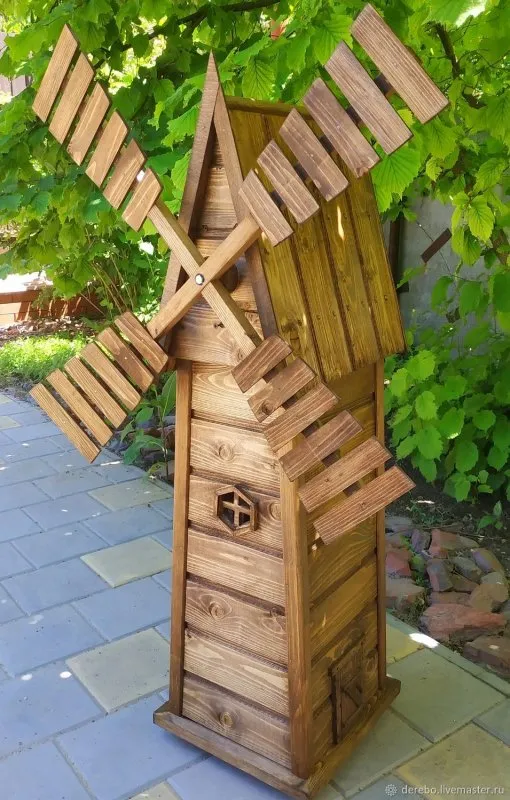 Мельница деревянная декоративная